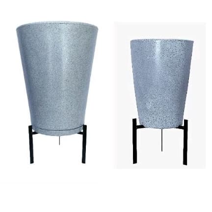 2 vasos para planta cone liso P 41x33cm e PP 31x23cm com suportes