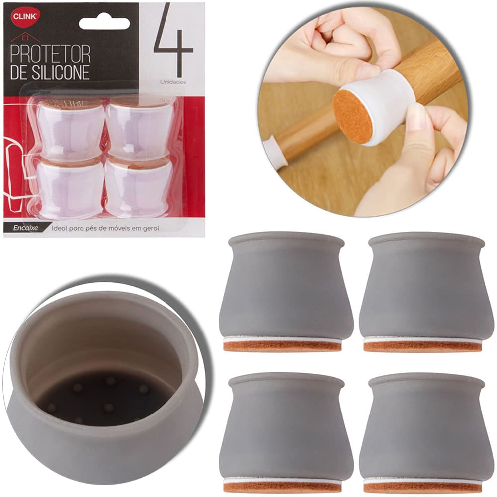 Protetor De Silicone Para Móveis Com 4 Peças Não Risca Chão