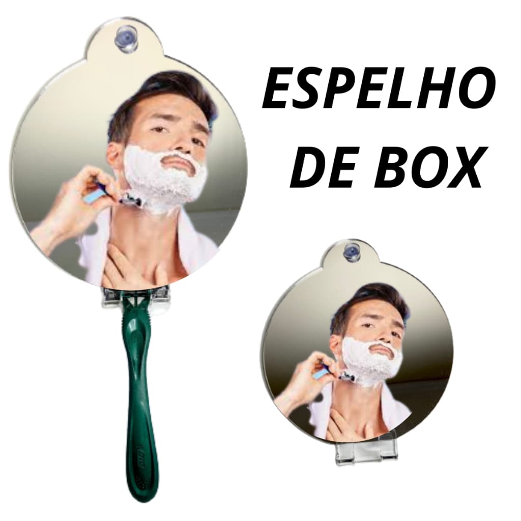 Espelho para Box em Acrilico com Ventosa Barbear
