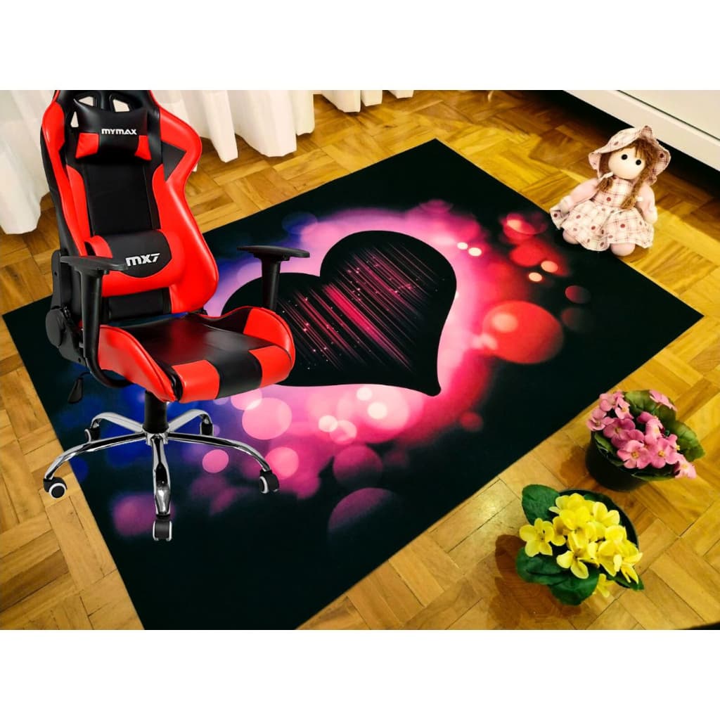 TAPETE GAMER PROTETOR DE PISO  - 90x65 antiderrapante - Tema CORAÇÃO