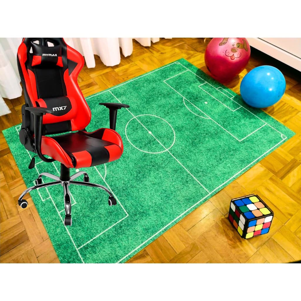 TAPETE GAMER - Tema CAMPO DE FUTEBOL - PROTETOR DE PISO  - 90x65 antiderrapante