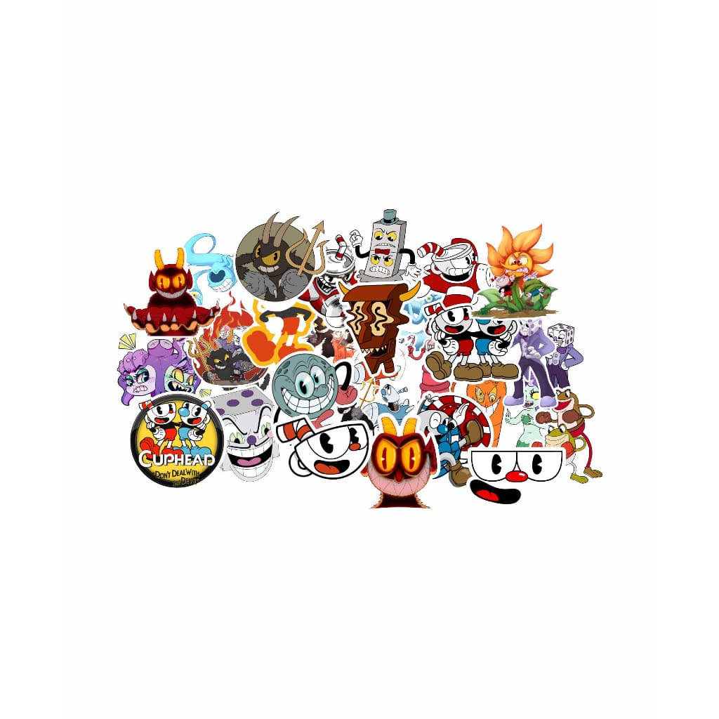 30x Colantes Cuphead Jogo Game Terror Geek Stickers