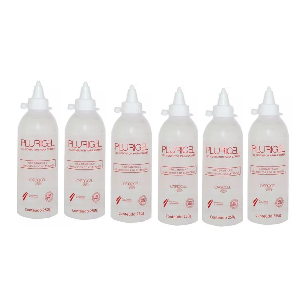 6 Und Gel Clínico Contato Condutor Ultrassom 250g Carbogel