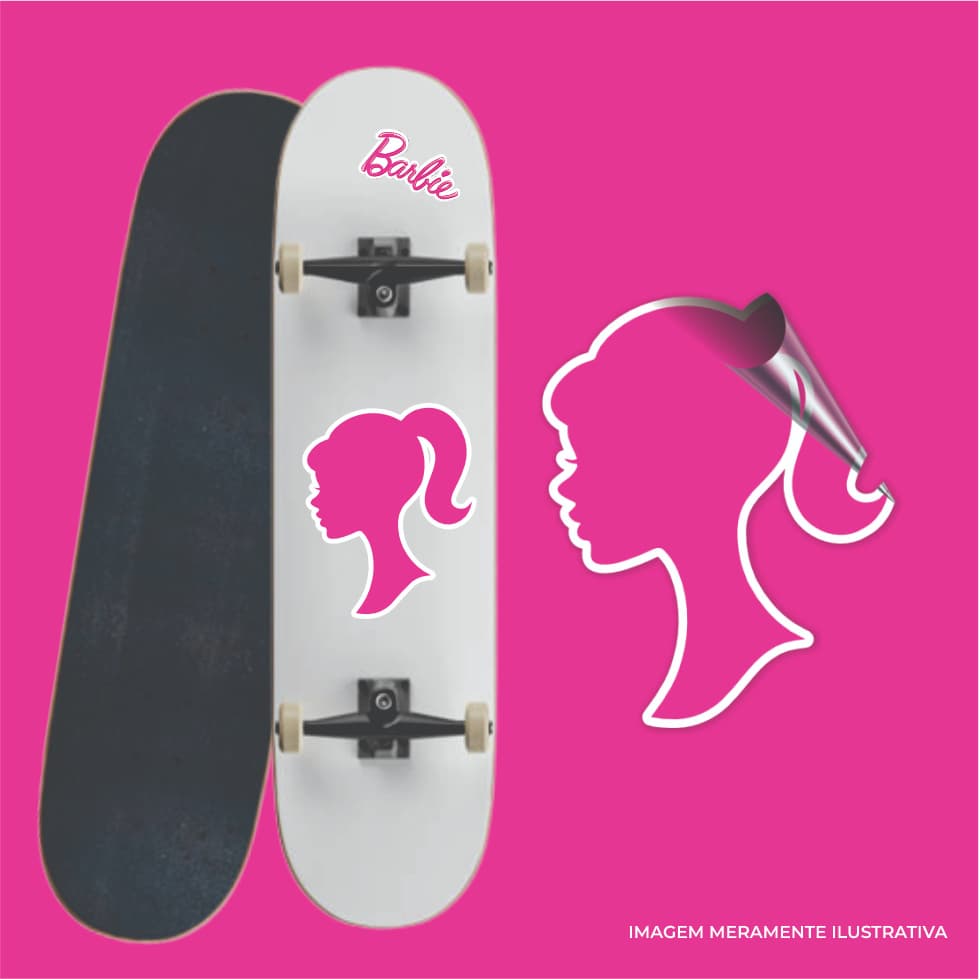 COD: ROSA007 -- Barbie - 20cm - Adesivo - Carro / Moto / Notebook / Skate