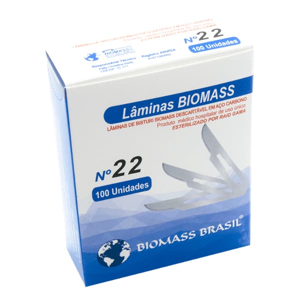 Biomass Lâmina de Bisturi N° 12  - Caixa com100 Unidades