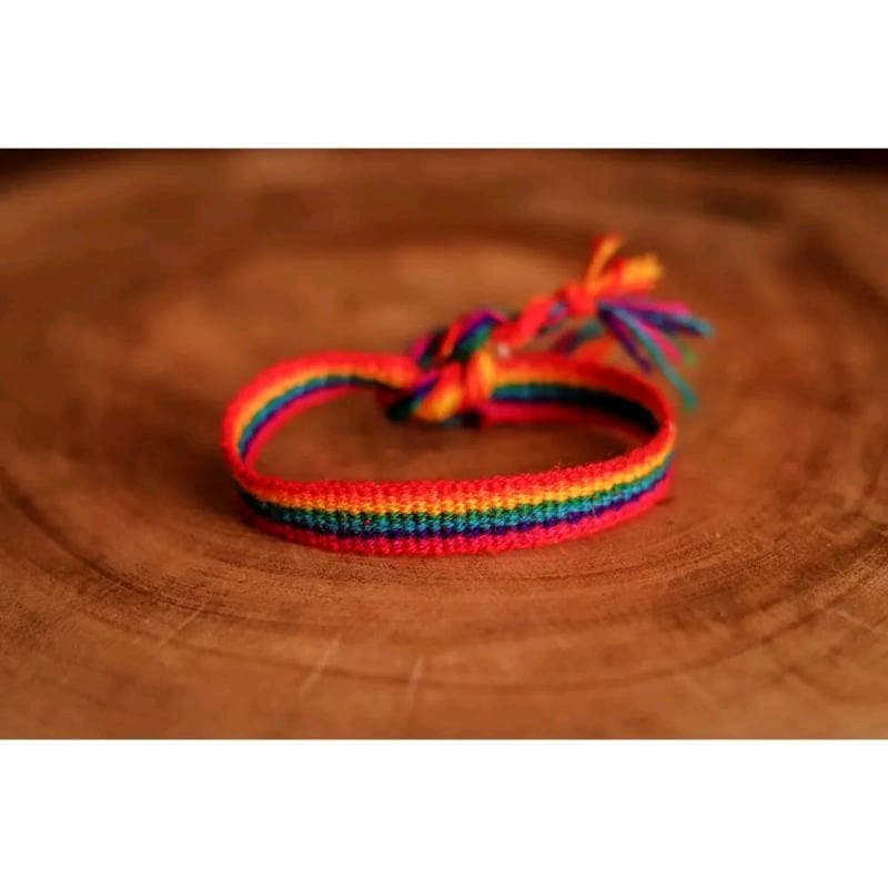 Pulseira de Pano Hippie Arco-íris De Lã Tornozeleira LGBT Orgulho Respeito Colorida