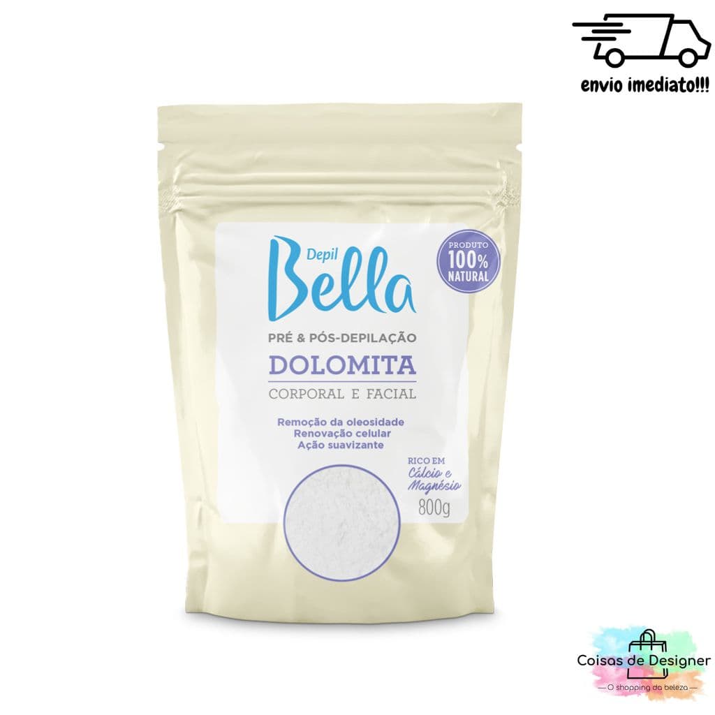 Dolomita Pré e Pós Depilação Corporal e Facial 800g - Depil Bella