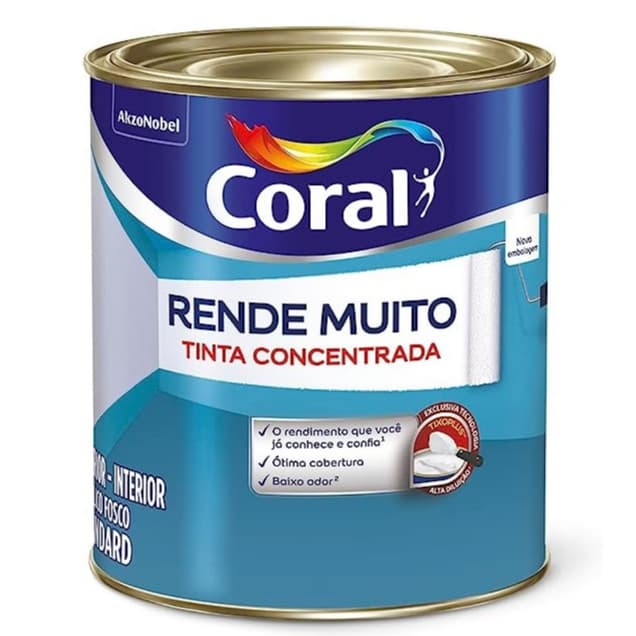Tinta Acrílica Rende Muito 900ml Branco ou Branco Gelo Coral 1/4