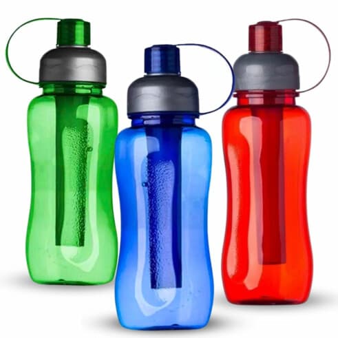 Garrafa Squeeze 600ml com Tubo para Gelo