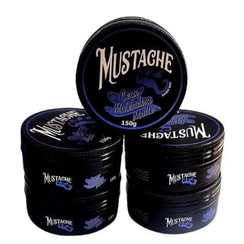 Kit Pomada Cera Modeladora Mustache Matte com 5 Pomadas, Cera para Cabelo, Fixação Extra Forte, Efeito Seco, Barbeiro