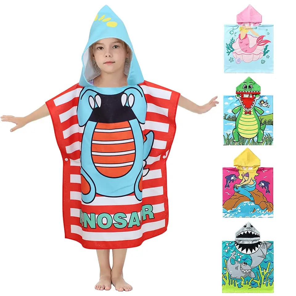 Toalha de Banho Infantil Bebê Piscina Praia Roupão Diversas Cores e Personagens