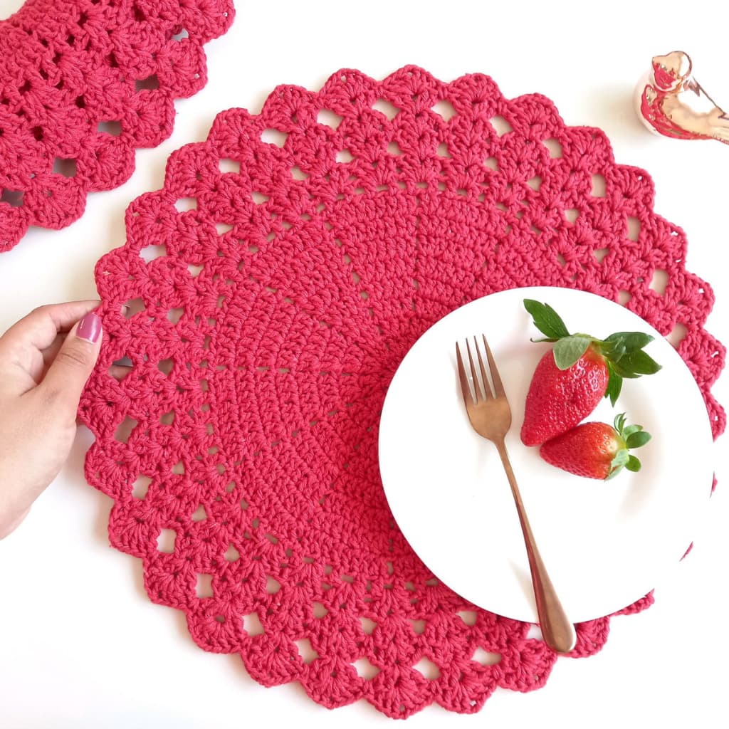 Sousplat de Crochê Centrinho de Mesa Jantar Decoração Cozinha Casa Presente Supla Suplat Crochet