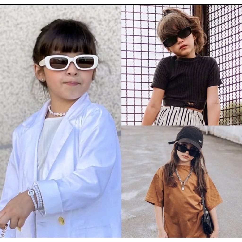 xiao1031 Óculos de sol crianca e infantil retangular moda blogueira