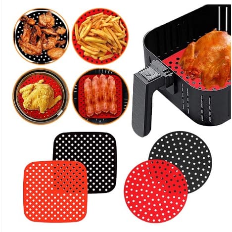 Tapete Fryer Anti-Aderente De Silicone Para Air Fryers/Tapete Almofada De Silicone Para Forrar Airfryer Fritadeira EléTrica Sem óLeo