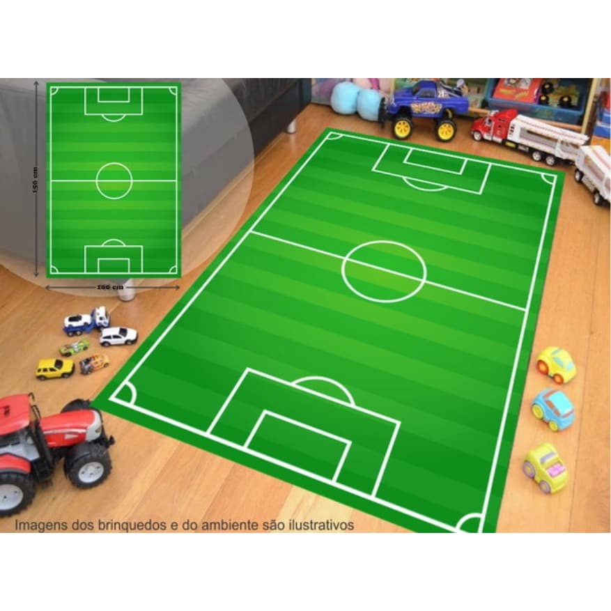 Tapete CAMPO DE FUTEBOL -  Criança - 70x100 cm - 100x150 cm