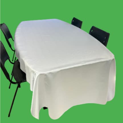 Toalha De Mesa 6 Lugares 2,00 X 1,45 Retangular de Cetim Decoração De Cozinha Branca