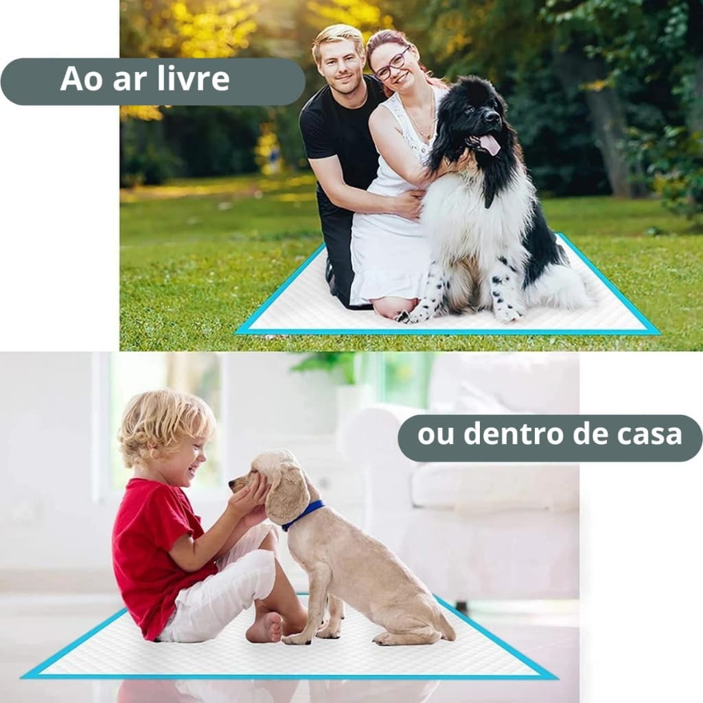 Tapete Higiênico Pet Folha Absorvente 33 X 45cm 20un Tapete para Cachorro cão