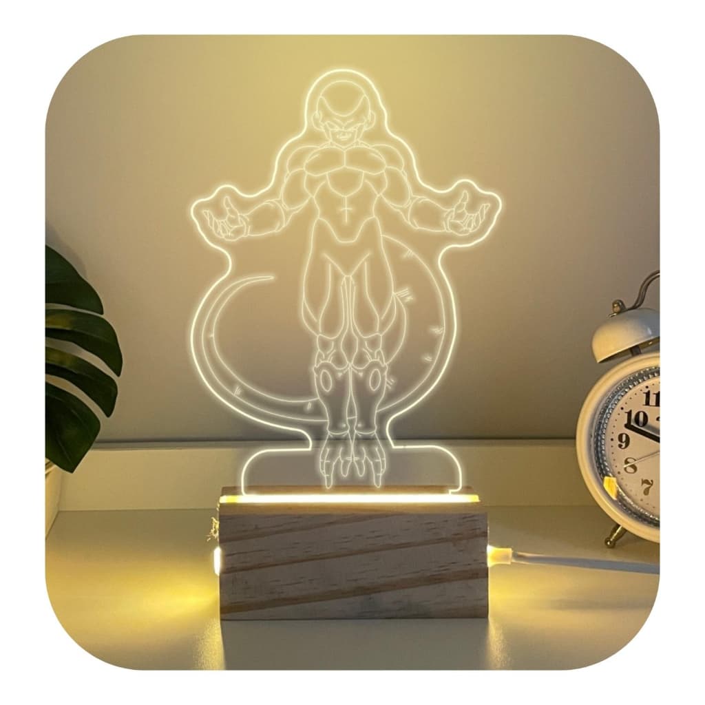 Luminária Mesa Anime Dragon Ball Z Freeza Luxo Acrílico Led