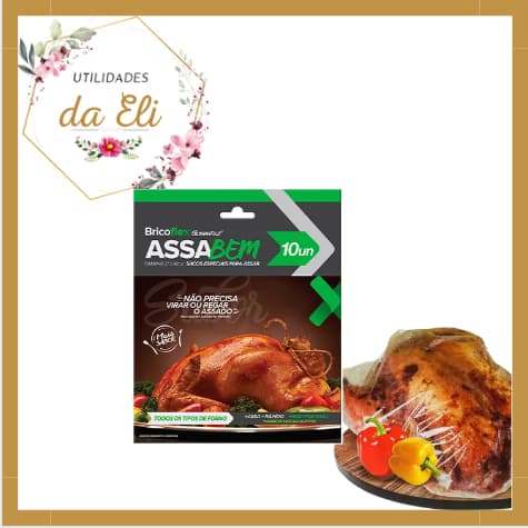 Kit c/ 10 Saco saquinho Assarápido cozinha 27x40cm c/ presilha para carnes peixes frango