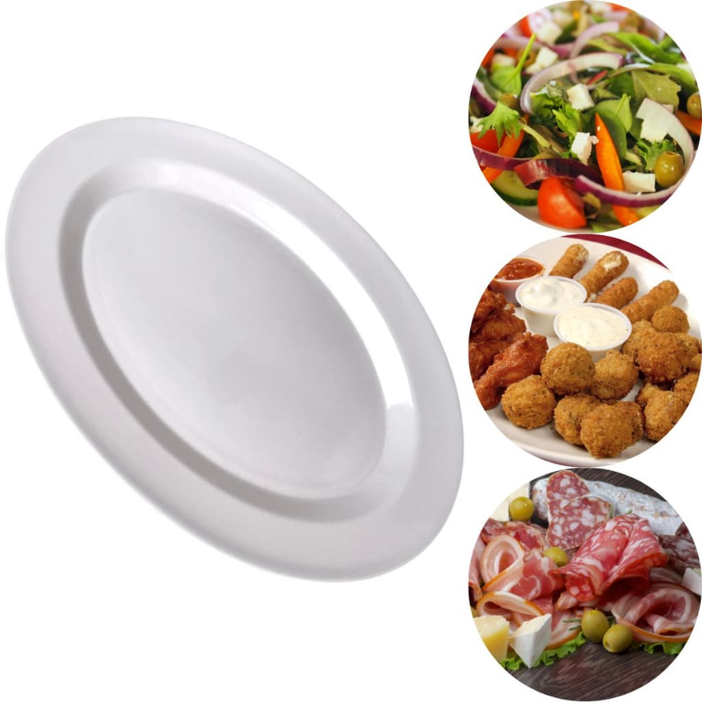 Prato Oval Bandeja De Melamina para Churrasco Saladas 36cm Travessa