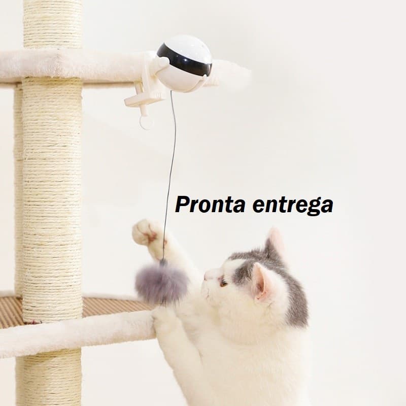 PENDULO ioiô brinquedo interativo Gato elétrico cor branco e preto Pet Cachorro Brincar Sozinho