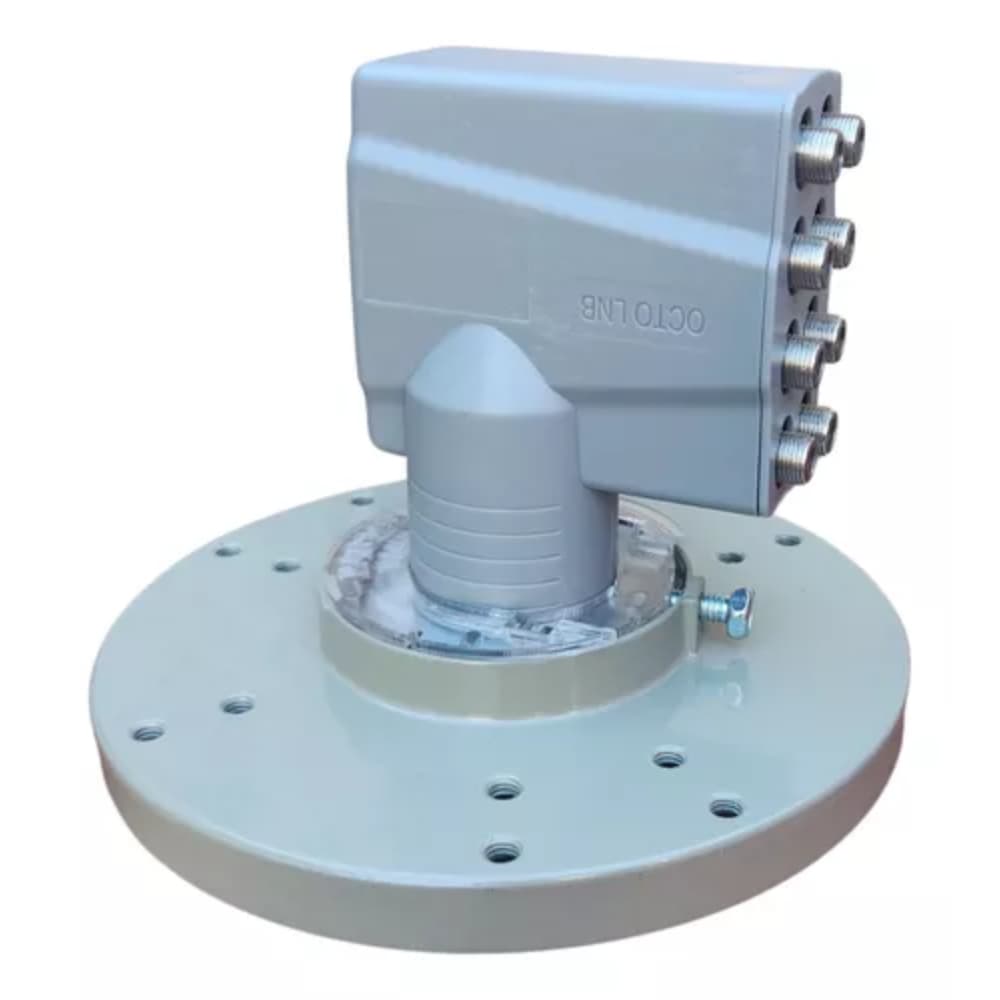 Lnbf Ku Oito Saídas Com Adaptador Para Antena De Chapa.