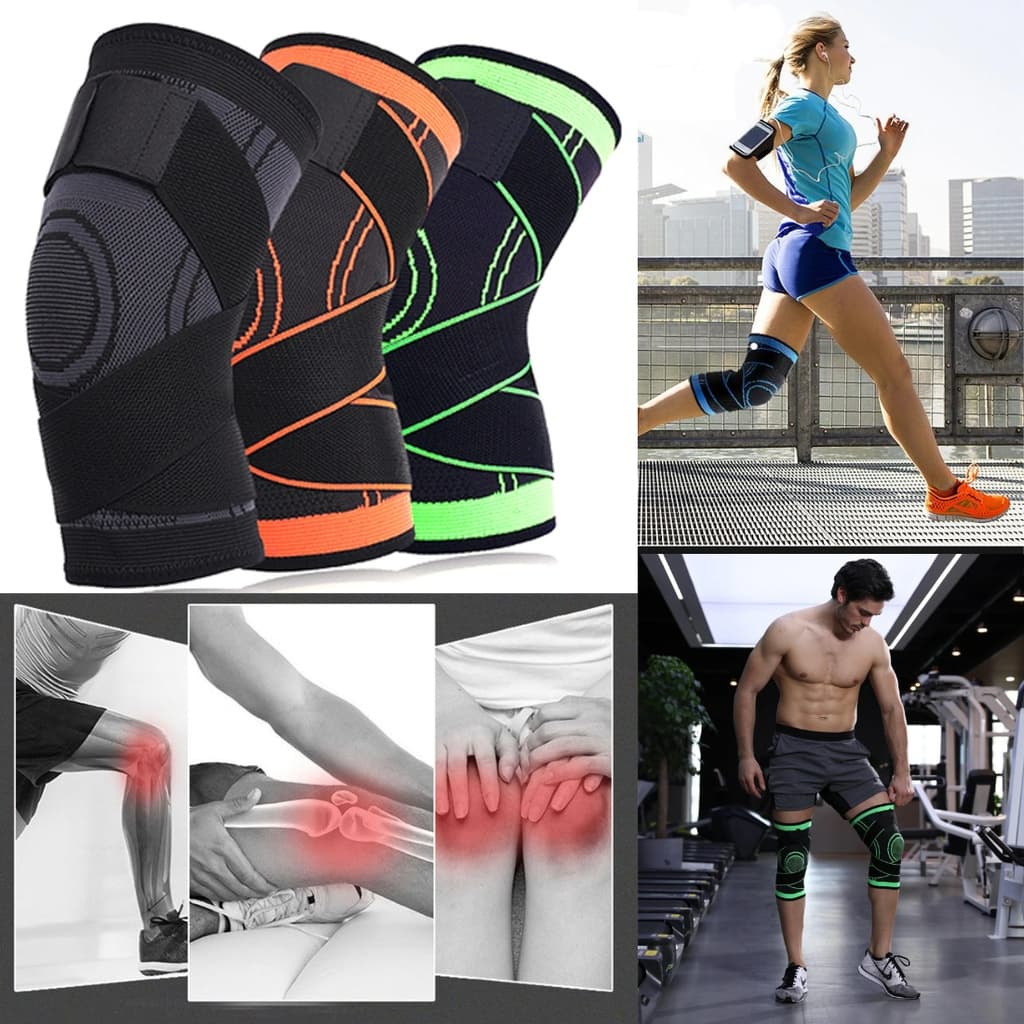 Joelheira Estabilizadora De Compressão Un/Par 360º Cor Ortopédica Musculação Basquete Esportiva