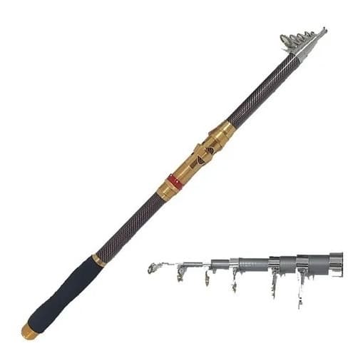 Vara Pesca Carbono Telesc 15kg Aluminio 4,50m Praia Costeira