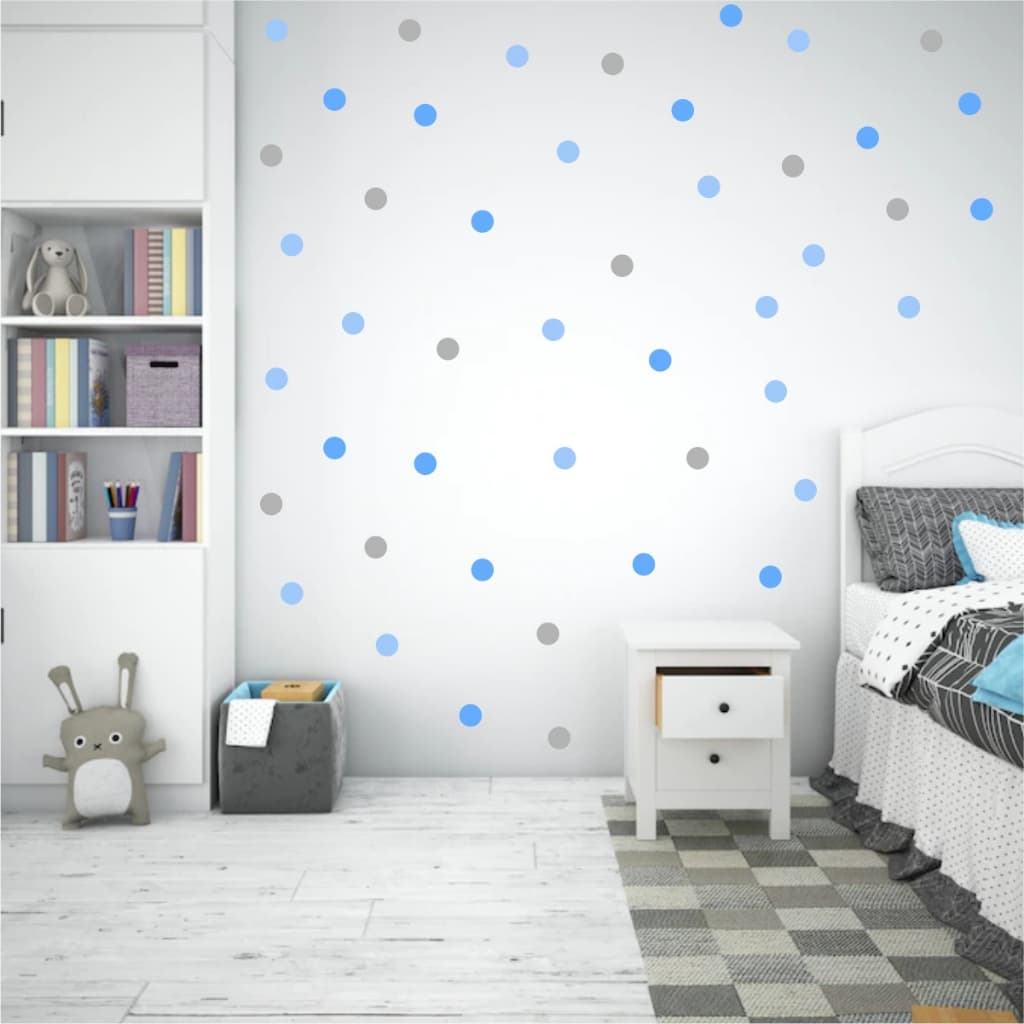 Adesivo de Parede Infantil 150 Bolinhas Tons Pastel  Quarto Papel de parede