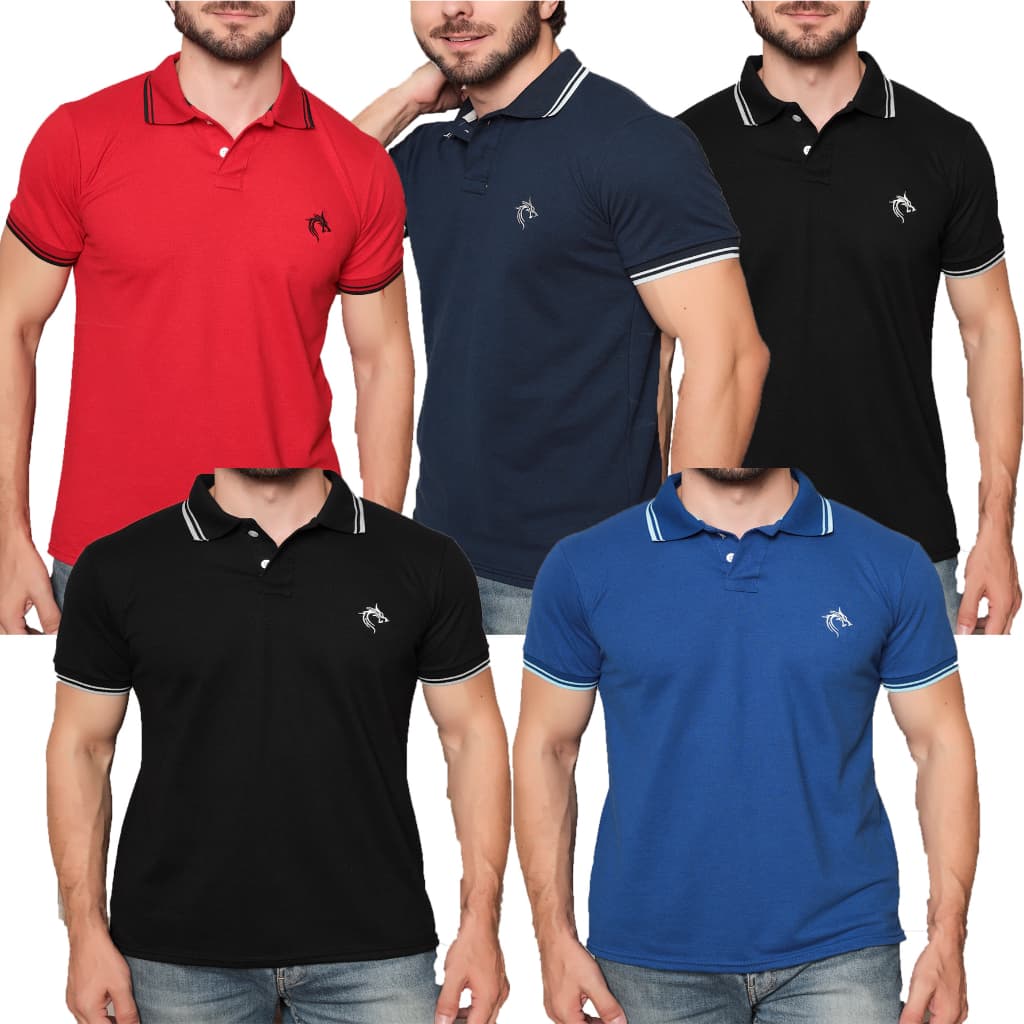 KIT 2 CAMISAS CAMISETAS POLO PIQUET ORIGINAL POLO ATTACK GOLA RISCADA LINDAS