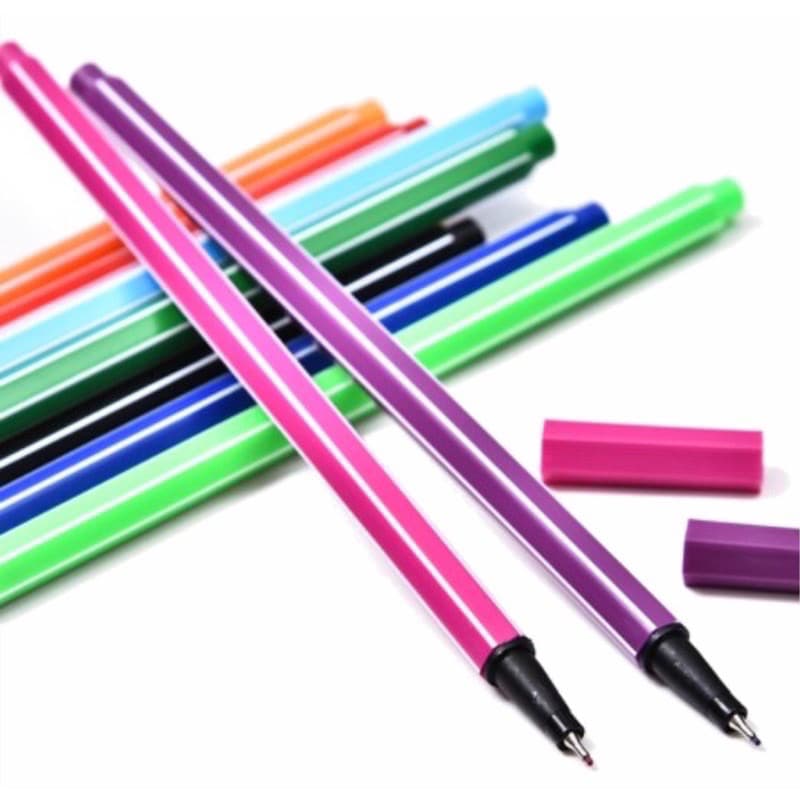 Kit De Canetas Com 12/24 Cores Fine Line Coloridas Ponta Fina 0.4 mm Fineliner