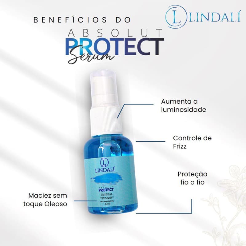 Serum / Protetor Lindalí linha Protect Absolut para os cabelos