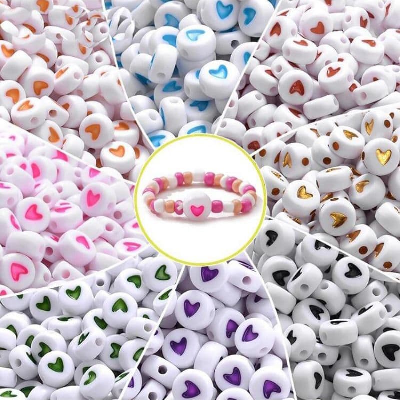 Miçangas Entremeio MINI Coração/Estrela TAMANHO 7mm -Choker/Strap Phone/Pulseira