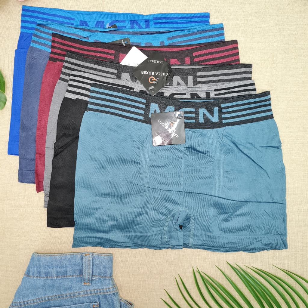Kit 12 Cuecas Masculinas Box Microfibra Adulto Lisa Boxer