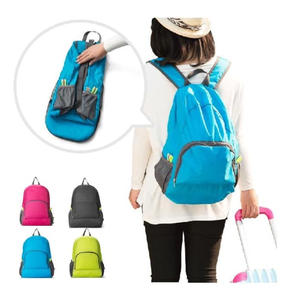 Mochila Dobrável Compacta Impermeável para viajar leve