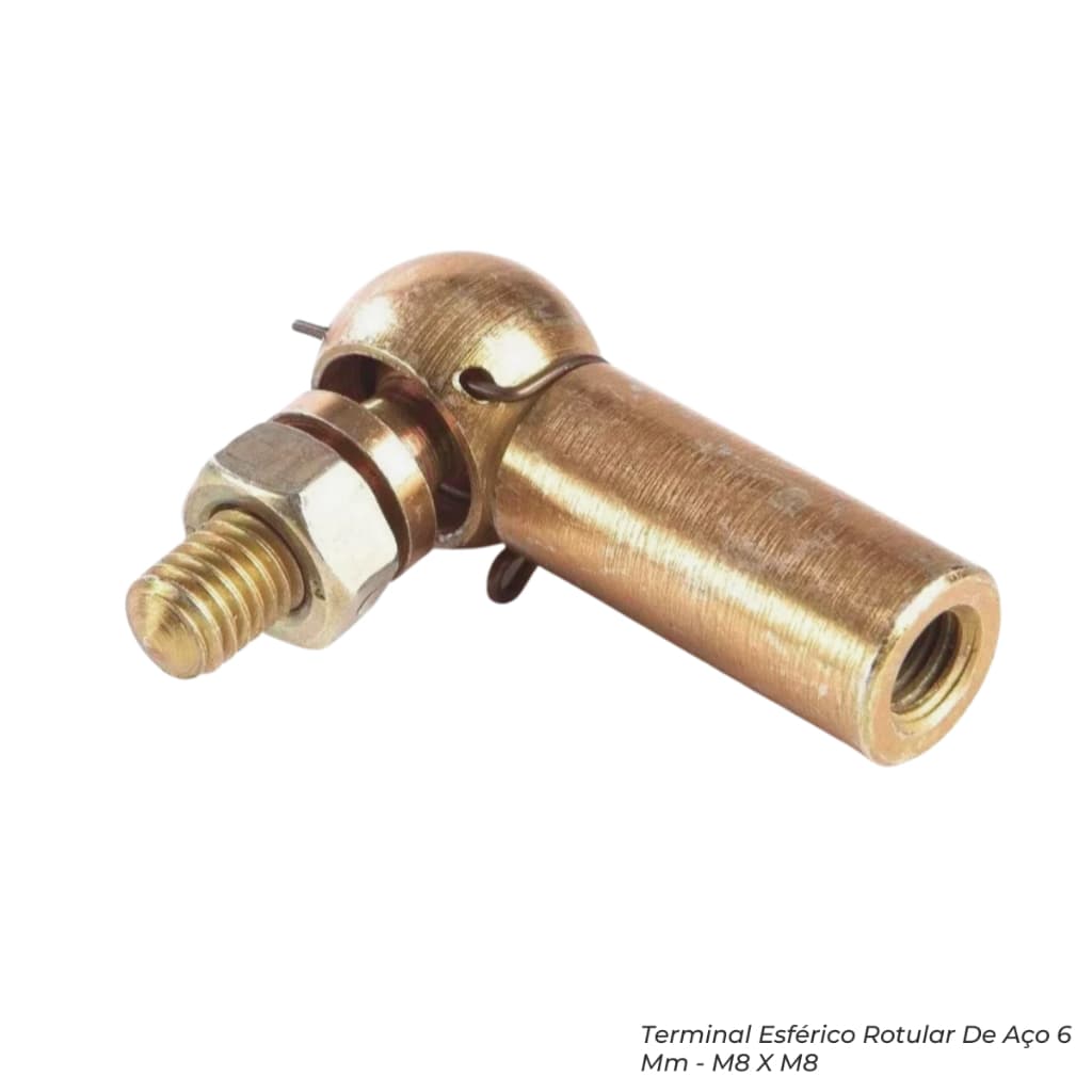 Terminal Esférico Rotular De Aço 6 Mm - M6 X M6