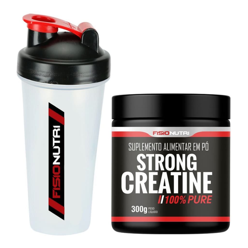 Creatina 300g - Fisionutri 100% Pura + Coqueteleira
