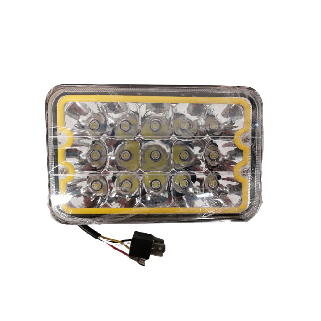 Farol Led Retangular 45w Fio Caminhão Jeep 4x4
