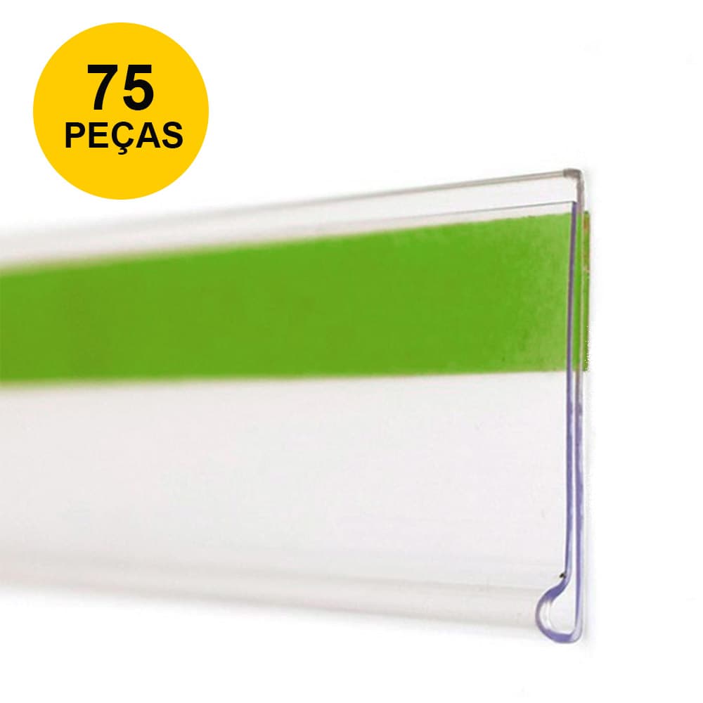 Kit Etiqueta Pvc Para Gondola Modelo U Com 30cm - 75 Peças