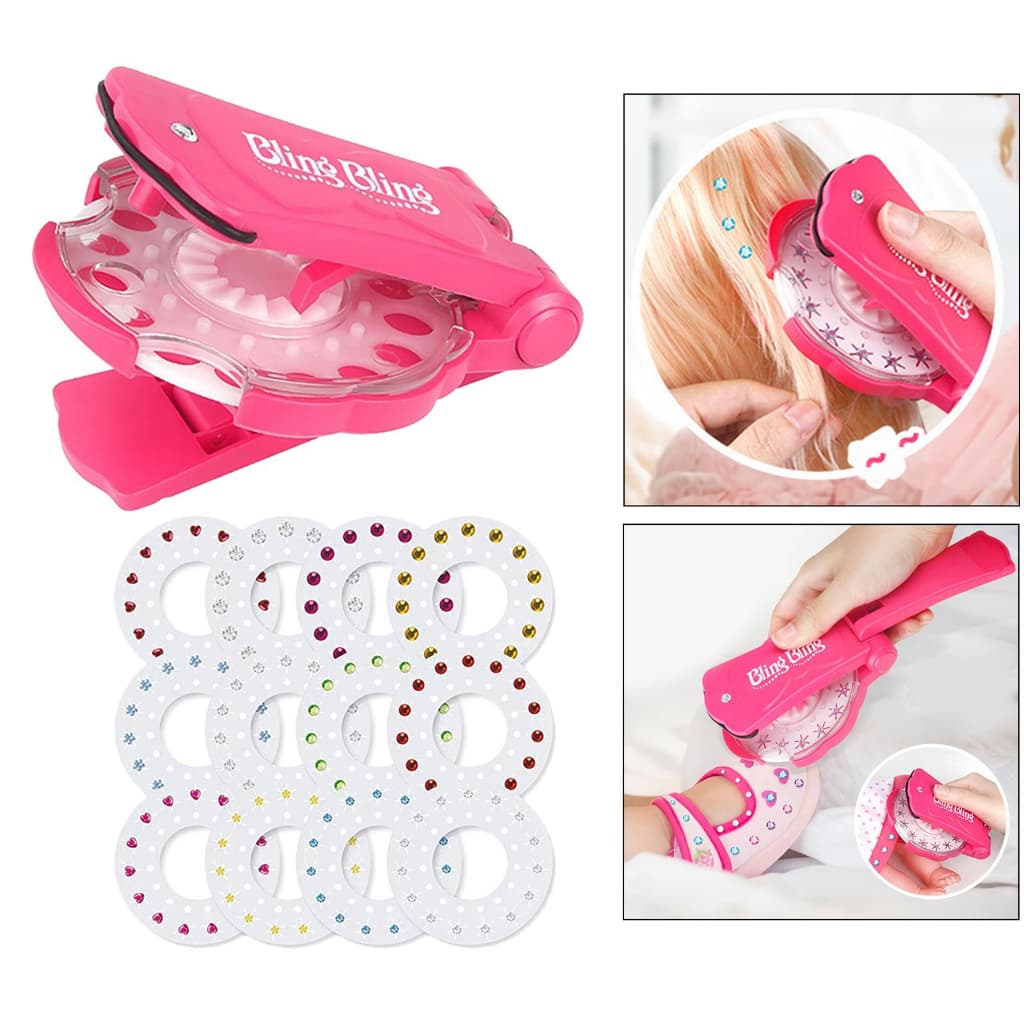 Maquininha De Colar Strass No Cabelo Blogueirinha Tik Tok Aolicador de  Strass No Cabelo Com 6 Cartelas Premium