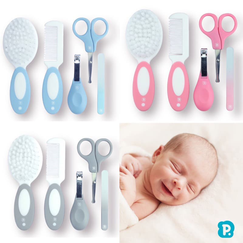 Kit Higiene Infantil 5 peças manicure Pimpolho Cortador Tesoura e Lixa Menino Menina