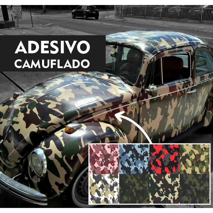120x100cm Adesivo Camuflado Envelopamento Automotivo e Decorativo - Diversos Modelos IMP