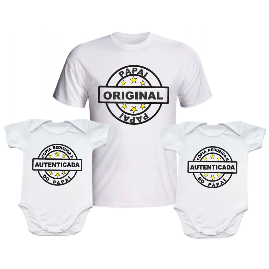 Kit 3 Camisetas Tal Pai Tal Filhos(a) Original e Autenticada