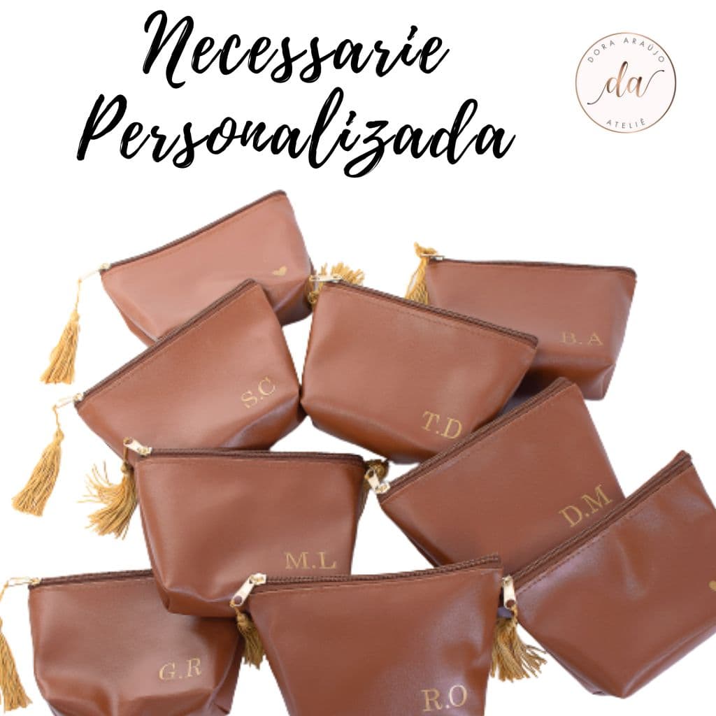Necessaire Personalizada Kit com 100unid(várias cores)com inicial para casamento, madrinhas, noiva, aniversário,datas co