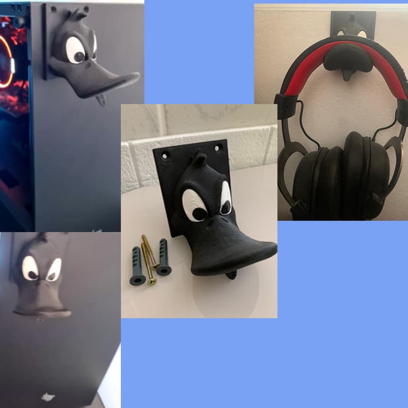 Suporte de parede Pato para fone gamer ou headset gamer + bucha e parafuso