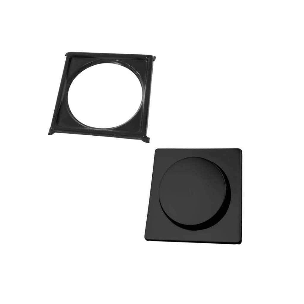Ralo Click 15x15 Com Porta Grelhas Preto Fosco P/ Banheiro