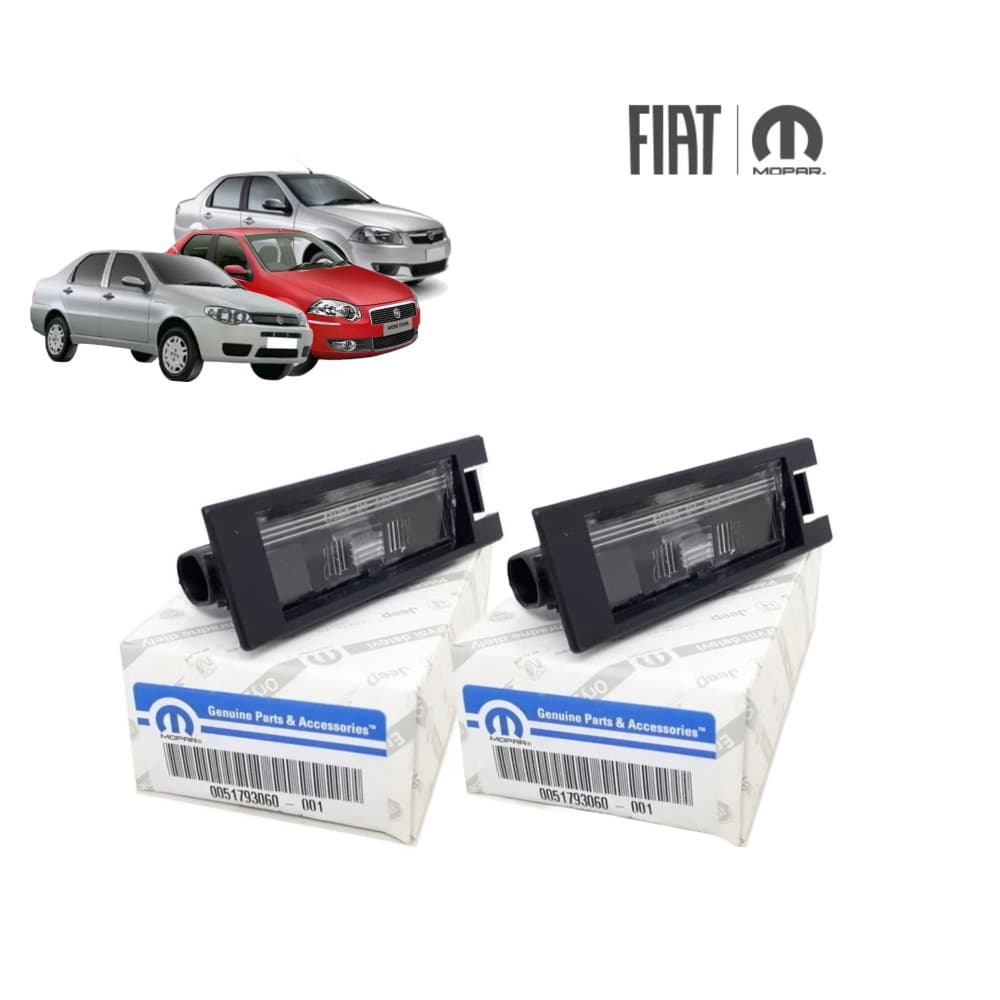 Par Lanterna Luz De Placa Fiat Siena 2004 A 2021 Original
