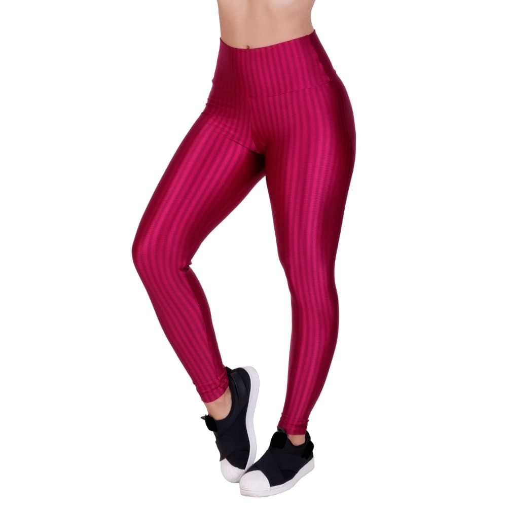 Calça de Academia Legging 3D Moda Fitness Cintura Alta Cirrê Laura