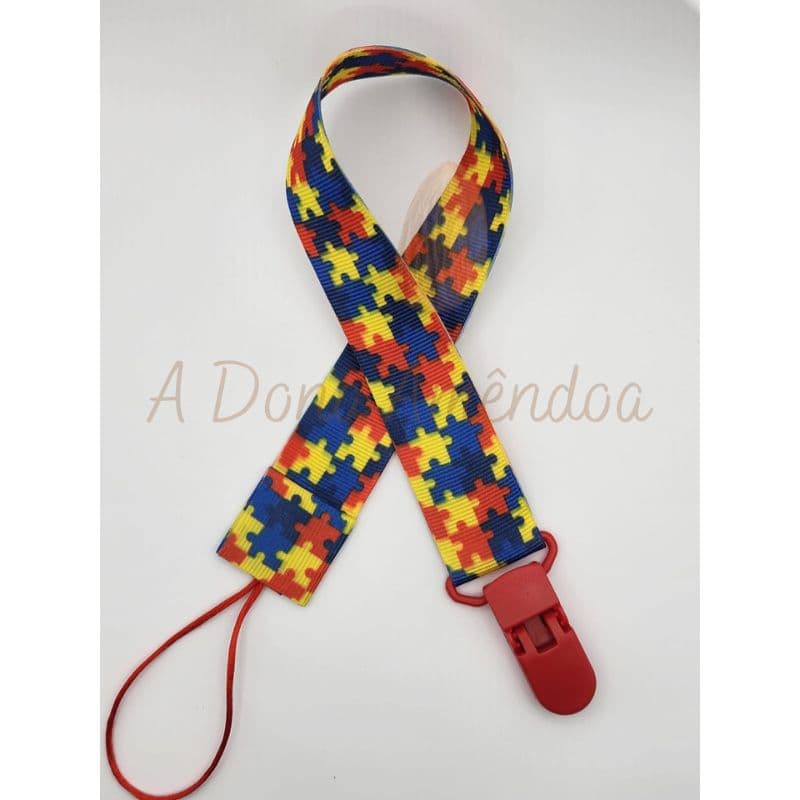 Kit 2 Unidades Prendedor de Chupeta de Fita Autismo