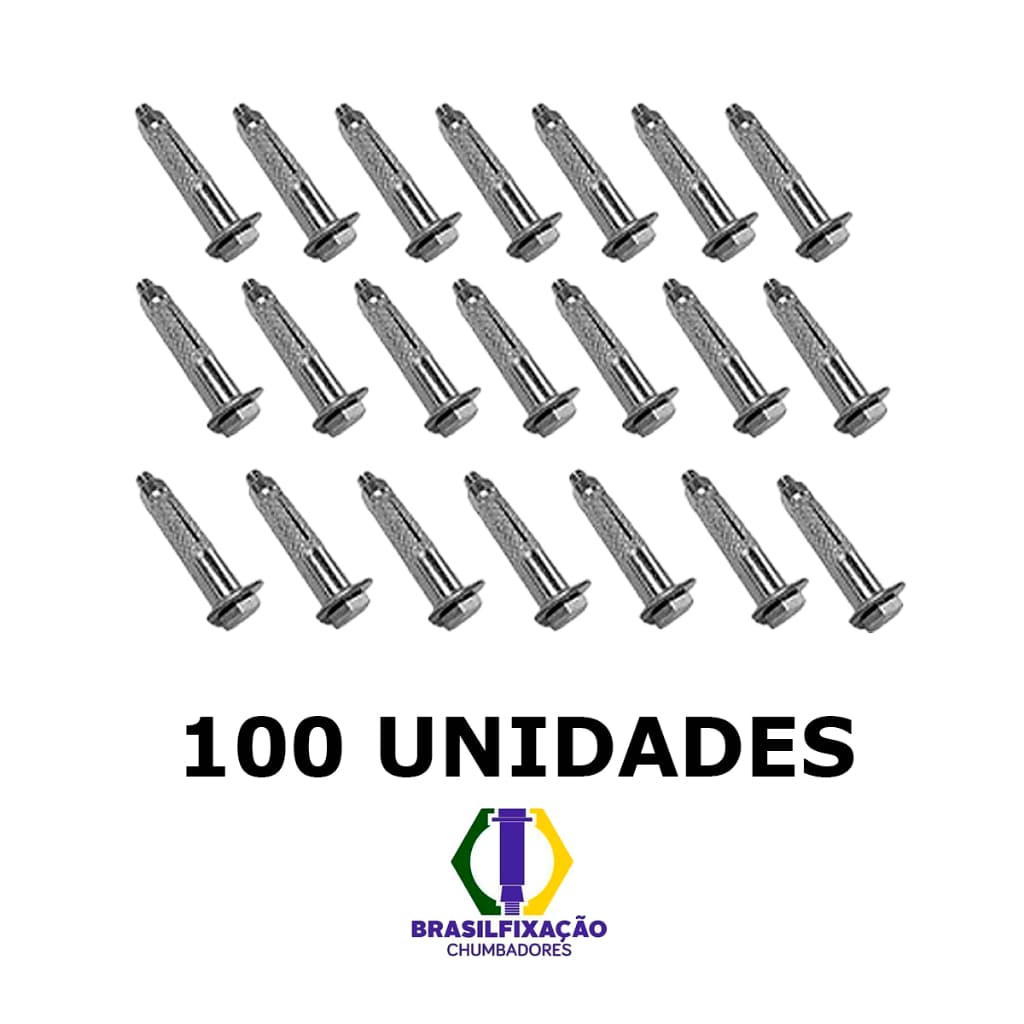 Chumbador 1/4 x 2 Parabolt Com Parafuso - 100 Peças